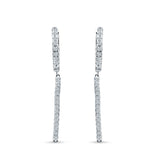 Round 39mm Drop Dangle Hoop Earring Cubic Zirconia 925 Sterling Silver
