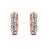 Minimalist 12.7mm Round Cubic Zirconia Hoop Earrings 925 Sterling Silver