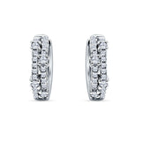 Minimalist 12.7mm Round Cubic Zirconia Hoop Earrings 925 Sterling Silver
