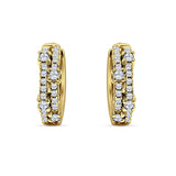 Minimalist 12.7mm Round Cubic Zirconia Hoop Earrings 925 Sterling Silver