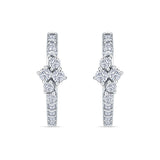 Minimalist 12.7mm Round Cubic Zirconia Hoop Earrings 925 Sterling Silver