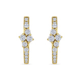 Minimalist 12.7mm Round Cubic Zirconia Hoop Earrings 925 Sterling Silver
