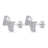 Ribbon Bow Stud Earrings