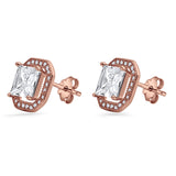 Princess Cut Stud Earrings