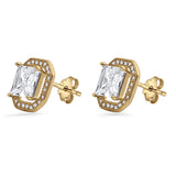 Princess Cut Stud Earrings