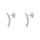Crescent Moon Stud Earrings
