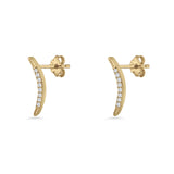 Crescent Moon Stud Earrings