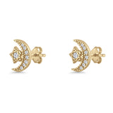 Moon & Star Stud Earrings