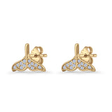 Whale Tail Stud Earrings