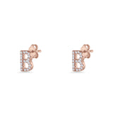 Initial B Stud Earrings