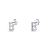 Initial B Stud Earrings