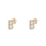Initial B Stud Earrings