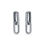 Paperclip Dangle Drop Hoop Earring