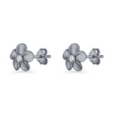 Flower Stud Earrings Cubic Zirconia 7.9mm 925 Sterling Silver