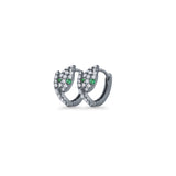 Minimalist 5.6mm Snake Huggie Hoop Earring Cubic Zirconia 925 Sterling Silver