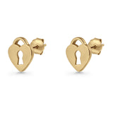 Heart Lock Stud Earrings