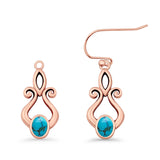Oval Lab Created Opal 22.6mm Scroll Fishhook Earring 925 Sterling Silver