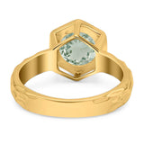 Art Deco Round Natural Stone Solitaire Ring
