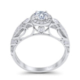 Art Deco Round Natural Stone Filigree Ring