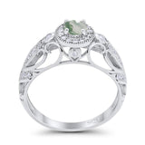 Art Deco Round Natural Stone Filigree Ring