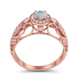 Art Deco Round Natural Stone Filigree Ring