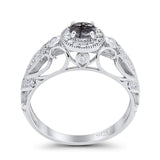 Art Deco Round Natural Stone Filigree Ring