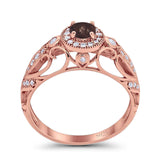 Art Deco Round Natural Stone Filigree Ring