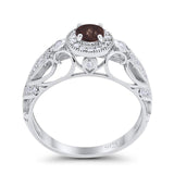 Art Deco Round Natural Stone Filigree Ring
