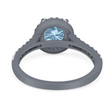 Art Deco Round Natural Stone Ring