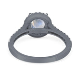 Art Deco Round Natural Stone Ring