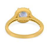 Art Deco Round Natural Stone Ring