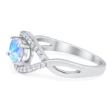 Infinity Oval Natural Stone Evil Eye Halo Ring
