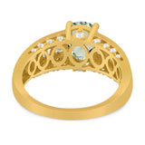 Art Deco Oval Natural Stone Cocktail Ring