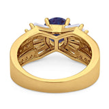Art Deco Round Natural Stone Cocktail Ring
