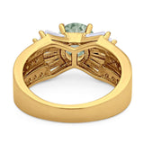Art Deco Round Natural Stone Cocktail Ring