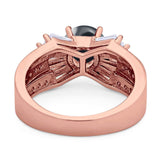 Art Deco Round Natural Stone Cocktail Ring