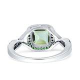 Art Deco Cushion Cut Halo Infinity Twist Ring