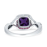 Art Deco Cushion Cut Halo Infinity Twist Ring