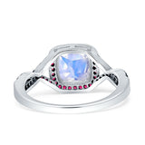 Art Deco Cushion Cut Halo Infinity Twist Ring