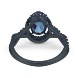 Art Deco Oval Natural Stone Twisted Ring