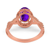Art Deco Oval Natural Stone Twisted Ring