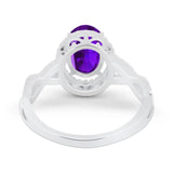 Art Deco Oval Natural Stone Twisted Ring