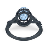 Art Deco Oval Natural Stone Twisted Ring