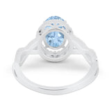 Art Deco Oval Natural Stone Twisted Ring