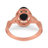 Art Deco Oval Natural Stone Twisted Ring