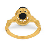 Art Deco Oval Natural Stone Twisted Ring