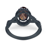 Art Deco Oval Natural Stone Twisted Ring