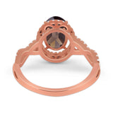 Art Deco Oval Natural Stone Twisted Ring