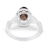 Art Deco Oval Natural Stone Twisted Ring