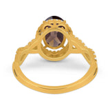 Art Deco Oval Natural Stone Twisted Ring